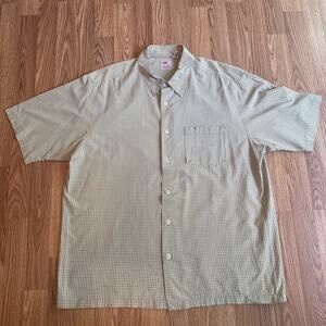 VTG Levi's Dry Goods Green & Cream Plaid Cotton Button Down XL Shirt w/pocket